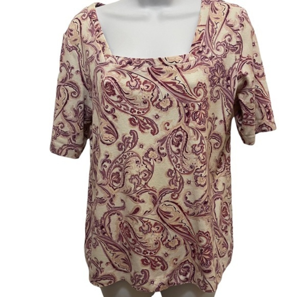 Croft & Barrow Paisley Top Size Medium